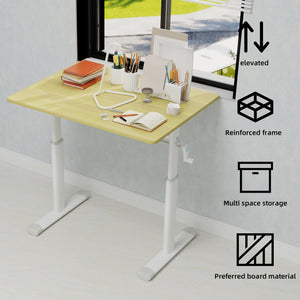English Elm Adjustable Study Desk – Ergonomic Height-Adjustable Workspace For Kids & Adults, Compact Design W1935P338359