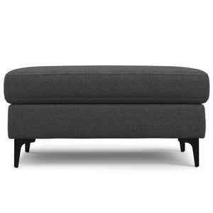 English Elm Ava Mid Century Modern Ottoman with Recycled Fabric Foam Cushion and Matte Black Legs B136P436944