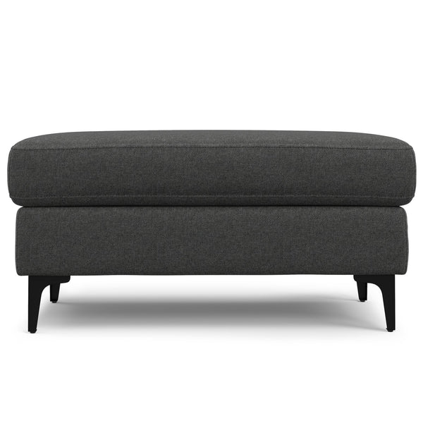 English Elm Ava Mid Century Modern Ottoman with Recycled Fabric Foam Cushion and Matte Black Legs B136P436944
