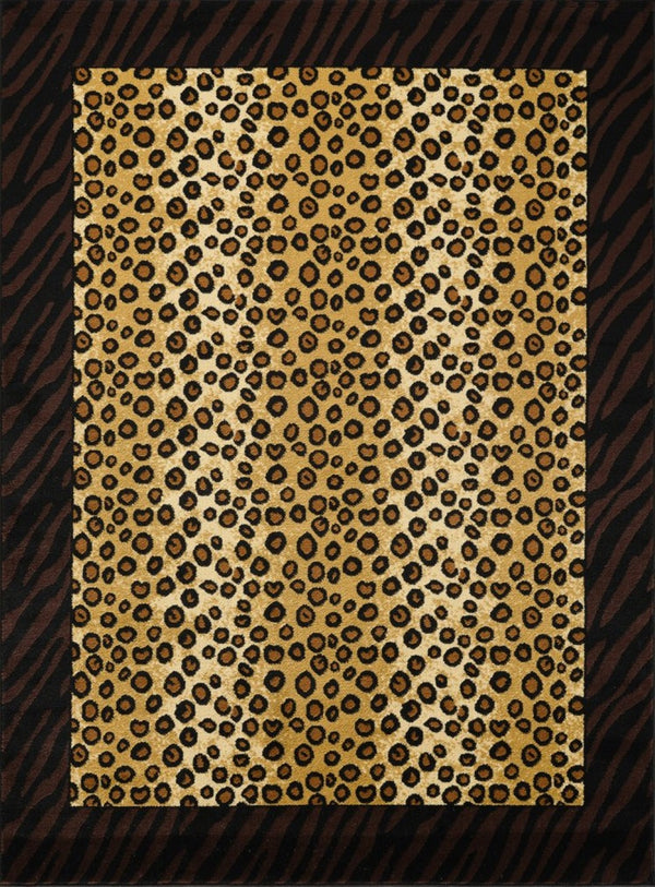English Elm Tribes Multi 7'10" X 10'3" Animal Print Area Rug - Soft, Durable, Modern Beige & Black Design For Homes B186P316768-GIGA