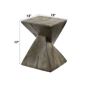 English Elm Zahi Weathered Oak Accent Table — Dark Oak Fiber Concrete Side Table, Eco Cement, No Assembly, 40lb Capacity B2726P360667