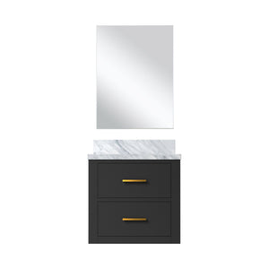 English Elm Black Single Bath Vanity With Acrylic Countertop, Soft-Close Cabinet & Frameless Mirror – 20" W X 18" D B2731S01418