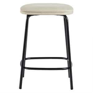 English Elm Walker Edison - Modern Counter Stool Set of 2 with Upholstered Foam Seats, Powder-Coated Steel, Stable Levelers Ivory 30.75 L x 21.75 W x 5.75 H B185P168932