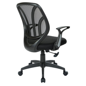 OSP Home Furnishings Screen Back Mesh Task Chair with Lumbar Support Ergonomic Seating for Home Office Use EM69202N-3M