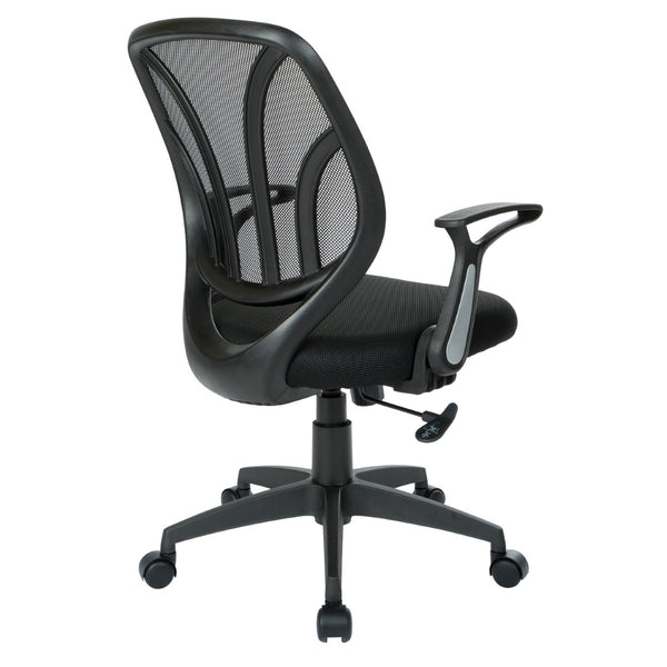OSP Home Furnishings Screen Back Mesh Task Chair with Lumbar Support Ergonomic Seating for Home Office Use EM69202N-3M