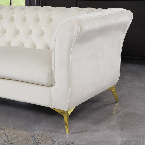 English Elm 102 Inch Linen Modular Sectional Sofa with Hidden Storage and Cloud Cushion Comfort Beige W1099S00173