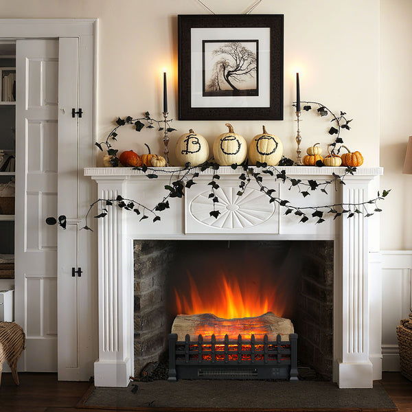 English Elm 20 Inch Freestanding Electric Fireplace Heater with 3d Flame Effect for Indoor Rooms W1769P304057