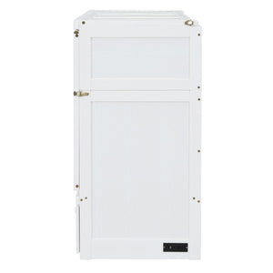 English Elm Queen Murphy Wall Bed with Pull Out Drawer and Built in Usb Charging Cabinet White N708P205905K