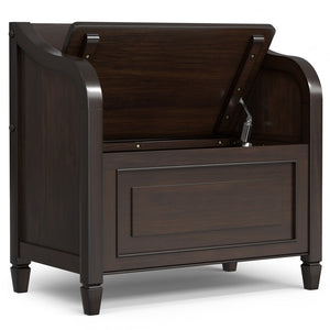 English Elm Connaught Compact Entryway Storage Bench - Timeless Solid Wood Design With Hidden Compartment B136P203425