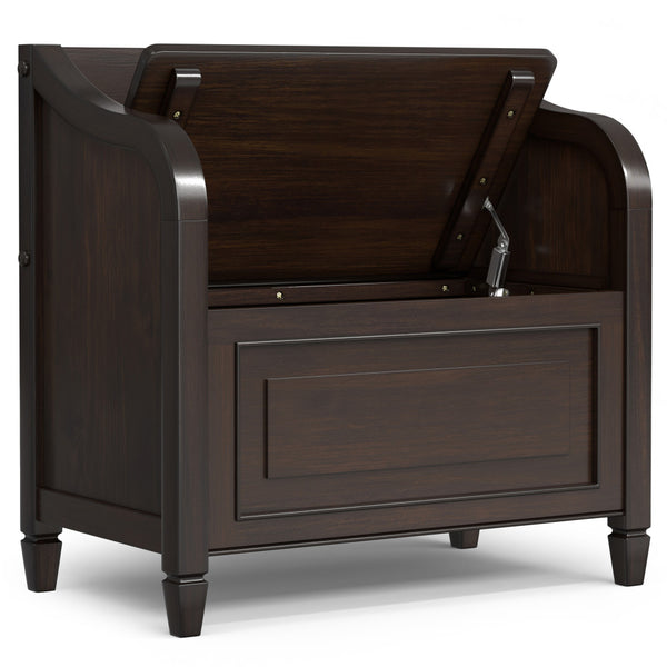 English Elm Connaught Compact Entryway Storage Bench - Timeless Solid Wood Design With Hidden Compartment B136P203425