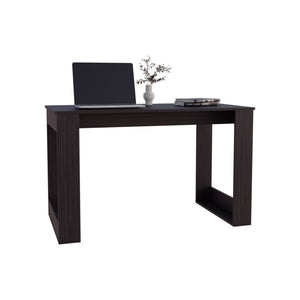 English Elm Oviedo 120 Writing Desk Black — 47.2" Compact MDF Folding Desk, Modern Sturdy Design, Lockable Foldable B200P286973