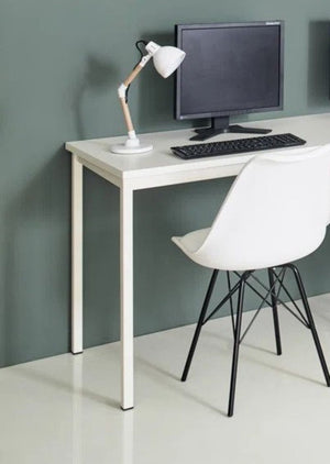 English Elm Harry Contemporary Wood and Metal Computer Desk Ivory – Stain/Scratch Resistant, E0 Eco Board, Korea Craftsmanship B040S00016