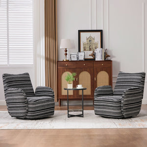 English Elm Modern Boucle 360° Swivel Leisure Chair with High‑Resilience Sponge, Supportive Curve, 550lb Capacity Black W395P355515