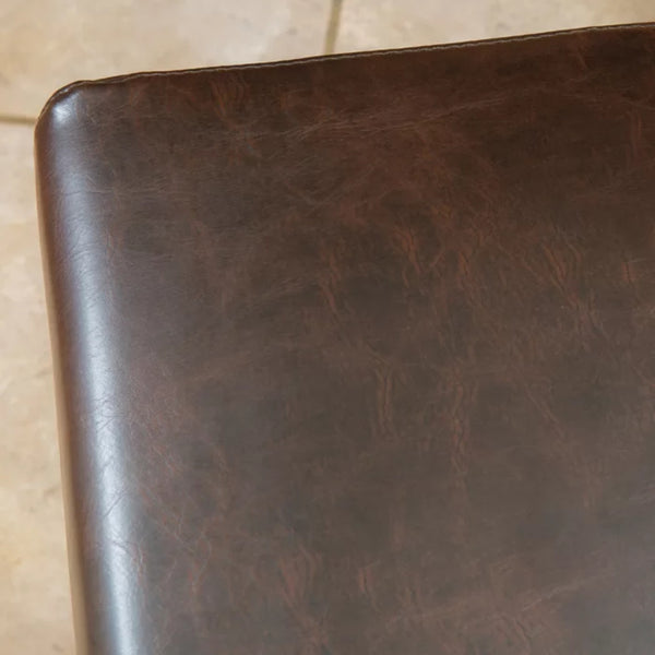 English Elm Christopher Knight Home® - 25.5'' Upholstered Counter Stool Set of 2 in Brown Leather with Solid Wood Frame, Nailhead Trim, Cushioned Comfort 74506.00