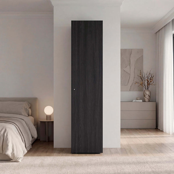 English Elm Wenge Finish Slim Four Shelf Storage Cabinet for Bedroom Hallway or Tight Spaces B062P483762