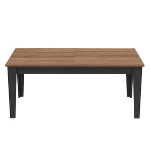 English Elm Dining Table Extendable Woodgrain Melamine Top Seats up to Ten Open Plan Kitchen Walnut+Black W331S00206