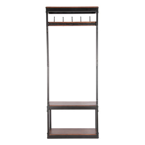 English Elm Christopher Knight Home® - COAT Stand Bench with 5 Double Hooks – Mango Wood & Iron Modern Industrial Entryway Organizer 69421.00