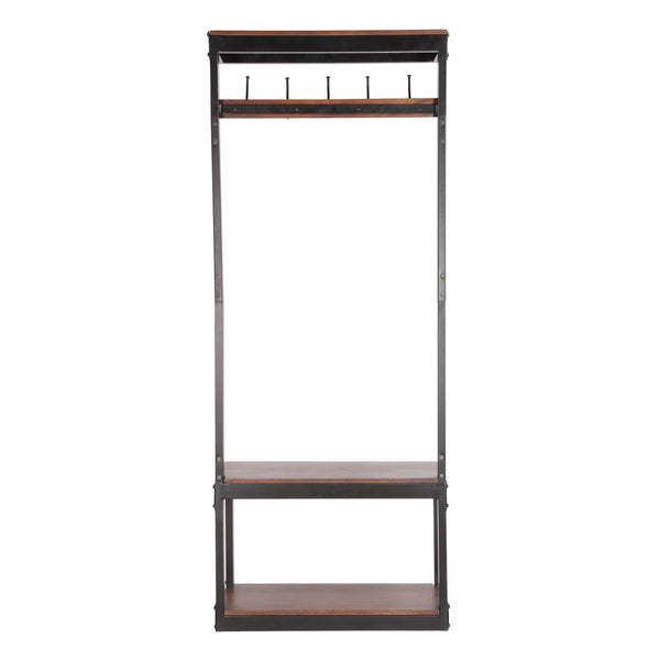 English Elm Christopher Knight Home® - COAT Stand Bench with 5 Double Hooks – Mango Wood & Iron Modern Industrial Entryway Organizer 69421.00
