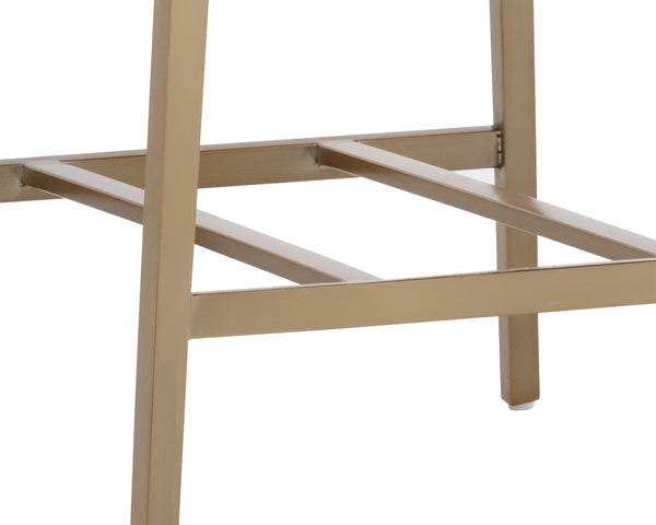 Sunpan Lucano Counter Stool – Stylish Solid Acacia Wood Design with Stainless Steel Base for Modern Spaces Gold, Bravo Black