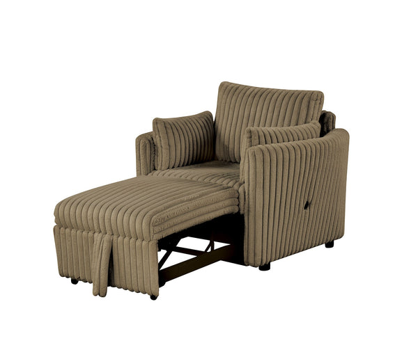 English Elm Contemporary Mezzanotte Italian Leather Armchair with Track Arms, Welted Box Cushions & Metal Legs Brown 21 L x 11 W x 23 H B2741S00668