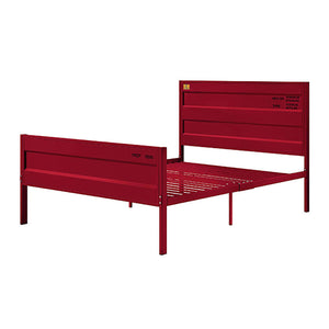 English Elm Red Cargo Container Metal Bed Frame Full Platform, Industrial Iron Design, No Box Spring Needed, Stylish B062P189165