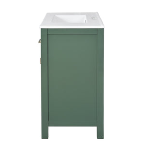 English Elm 72'' Modern Bathroom Vanity Set With Ceramic Sink, Ample Storage, Solid Wood Frame & Green Finish N710SS00011F