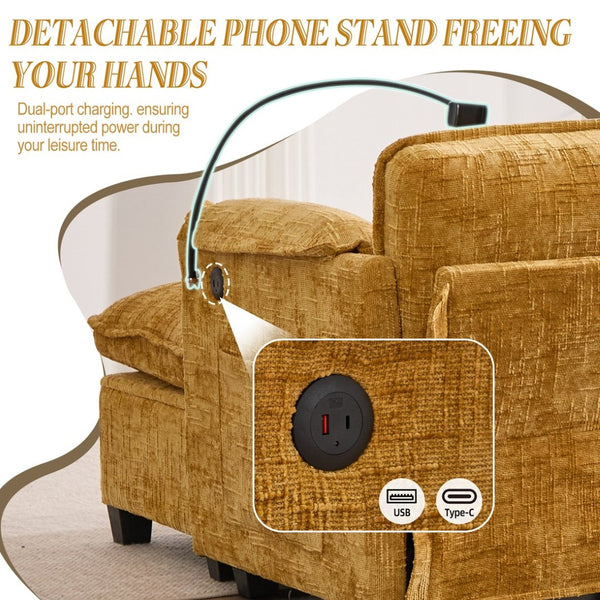 English Elm United 112" Oversized Modular Sectional Sofa For Living Room - Comfy Chenille Couch With Storage & Usb W1568S00187-GIGA