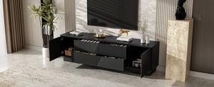 English Elm Vibe Haus Minimalist Media Console with Cabinets and Drawers for Living Room N724P360376B