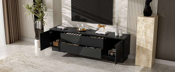 English Elm Vibe Haus Minimalist Media Console with Cabinets and Drawers for Living Room N724P360376B