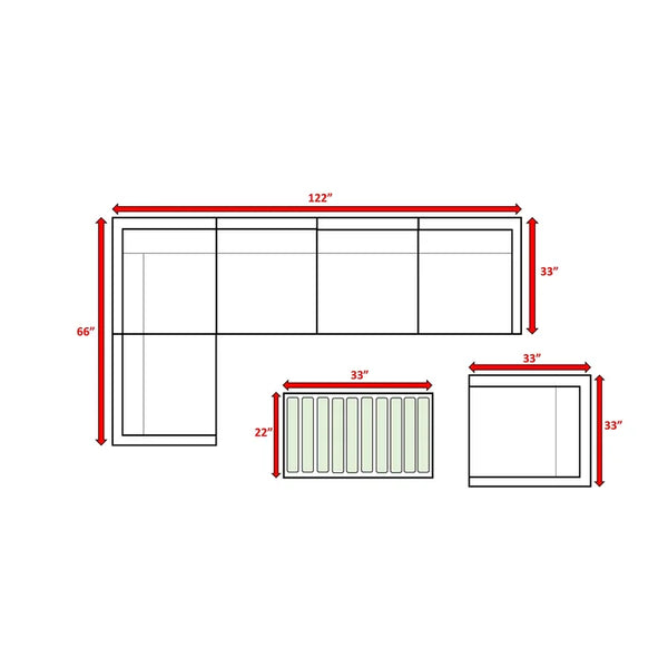 English Elm 5-Person All-Weather Wicker Sectional Seating Group with Cushions, 7-Piece Patio Set, Gray Comfort B120S00012