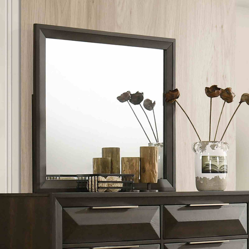 English Elm Transitional 8-drawer Espresso Dresser with Beveled Mirror and Dovetail Joinery B2741S00901
