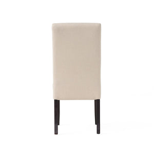 English Elm Pertica Upholstered Dining Chairs with T-stitch Detail Set of Two Modern Wood Leg N769P368552M