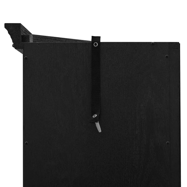 English Elm Lighted Corner Curio Cabinet - Elegant Display With Adjustable Shelves & Ambient Lighting - Black W1758P300129