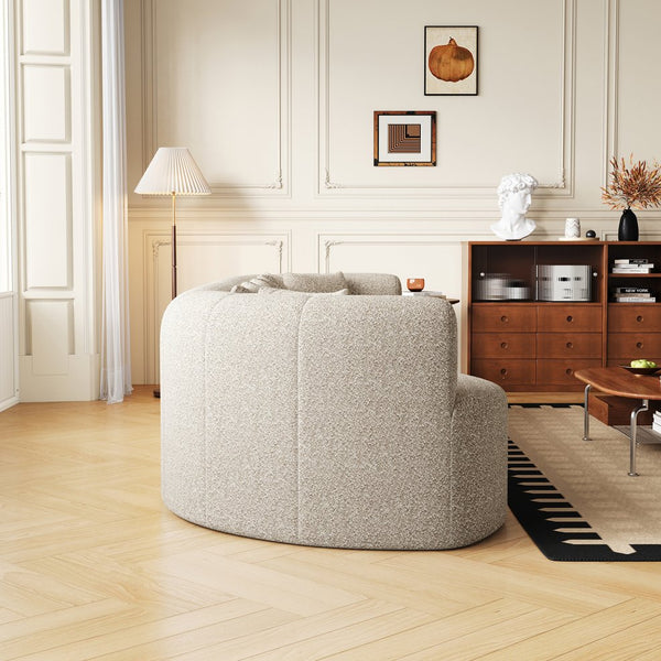 English Elm Curved Chenille Sectional Sofa Oversized Four Seat Cloud Foam Living Room Lounge W3505P355582