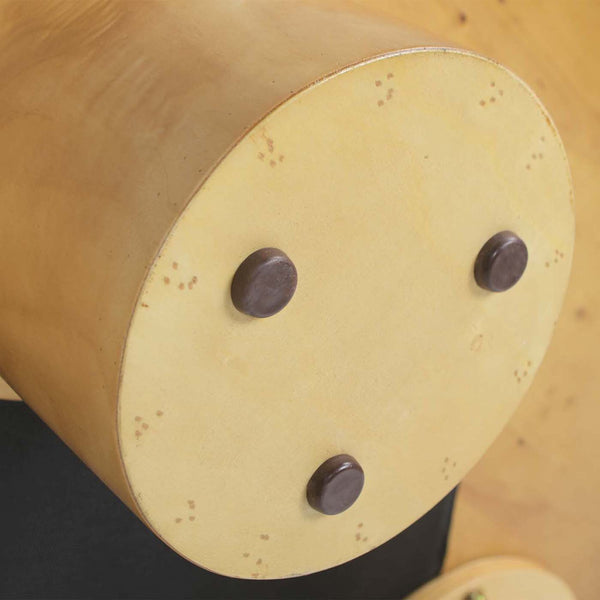 English Elm Jennifer Taylor Home - Nebula Round 35.5" Burl Wood Coffee Table with Pillar Legs — Warm Natural Brown, Stable Elegance B2719P405639