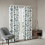 SunSmart Camille Casual Jacquard Printed Room Darkening Curtain Panel SS40-0010 Aqua