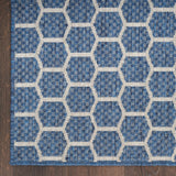 Nourison Reversible Indoor Outdoor RVB01 Machine Made Loom-woven Borderless Design Indoor/Outdoor Modern Outdoor Rug Blue, Blue 89% Polypropylene,11% Polyester 99446974082