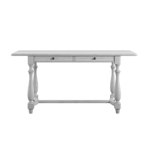English Elm Wallace & Bay - Gray Gathering Height Table — Oyster Shell Coastal Wood Console, Easy-Care 76"L x 34"W x 36"H B361P384426