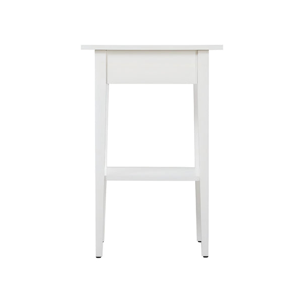 English Elm Sleek White Nightstand 28"H x18"W x14"D – Minimalist Modern Particleboard, Durable, Easy Assembly, Bright Finish B078112079