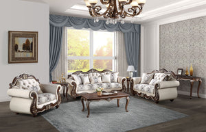 English Elm Pierce 5-Piece Living Room Set In Beige Fabric & Cherry Finish: Elegant Comfort For Every Home B2726S00283-GIGA