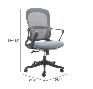 Zuo Modern Delo Office Chair In Gray - Modern Design, Ergonomic Comfort, And Versatile Style For Any Space Gray 60% Elastomer + 40% Polyester,Steel,Nylon 110703-zuo-modern