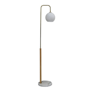 English Elm Ashcroft Furniture - Tall Corner Floor Lamp - Elegant White Shade, Marble Base For Cozy Lighting In Living Rooms & Offices B183P315098