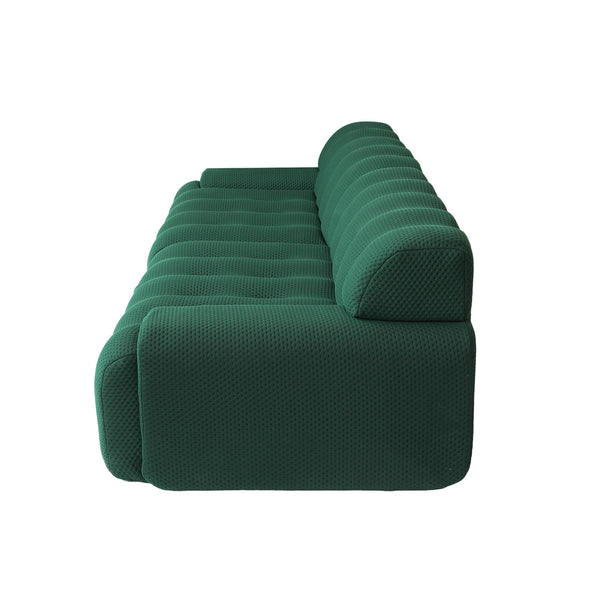 English Elm Bubble Sectional Sofa - Modern 3D-Knitted Loveseat In Green For Stylish Comfort And Relaxation B341S00017