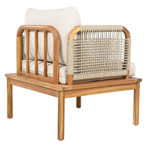 English Elm Christopher Knight Home® - Outdoor Acacia Wood Club Chair With Handwoven Rope, Water-Repellent Cushions For Ultimate Comfort N757P242994B