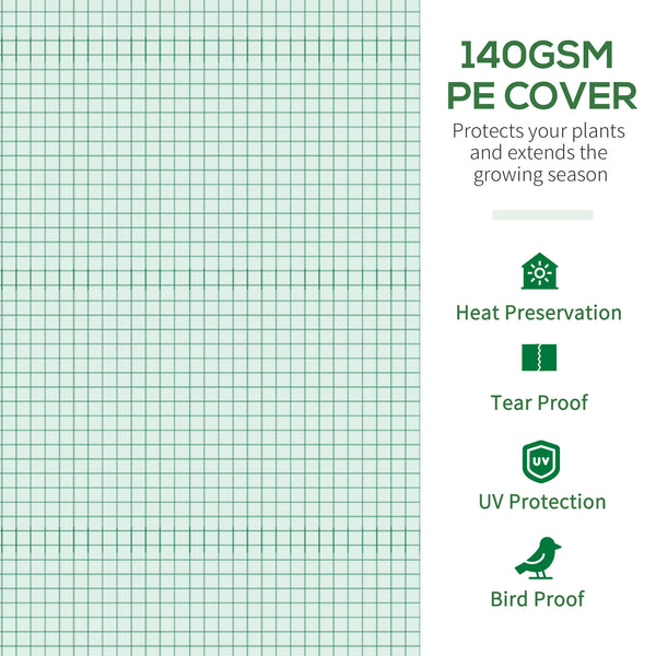 English Elm Outsunny Walk-in Tunnel Hoop Greenhouse Galvanized Steel Frame with Mesh Ventilation W2225P229421