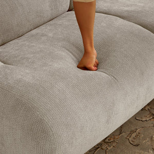English Elm Shoes Chenille Memory Foam Loveseat Deep Seat Sofa for Apartments and Small Living Rooms Beige W668P381926