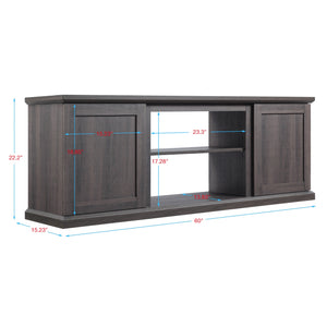 English Elm Franklin 60" TV Stand with Soft-Close Doors and Concealed Shelves for Elegant Media Storage Brown B365P398320