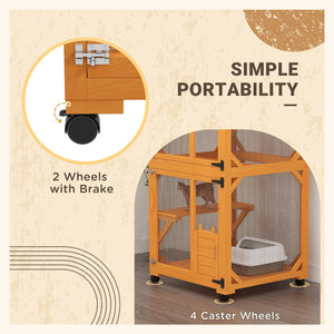 English Elm Pawhut Five Tier Ferret Chinchilla Habitat Steel Wire Enclosure with Hammock Rolling Base W2225P173767
