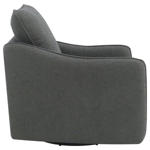English Elm Nikko Charcoal Upholstered Swivel Chair with Plush Bouclé, Glide Motion, Sloping Arms & Cozy Cushions B062P353269