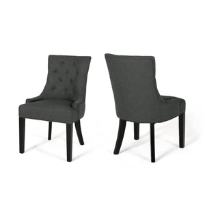 English Elm Christopher Knight Home® - Cheney Dining Chairs Set Of 2 - Contemporary Comfort With Diamond-Tufted Back And Tapered Legs 54181.00FDGRY